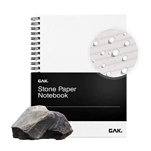 GAK. Cuaderno a Prueba de Agua, 7.20"x10.11", 50 páginas, Cuaderno Duradero, Ecológico, Bloc de Notas Impermeable