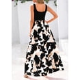 thumbnail image 2 of Vestido largo KIRUNDO para mujer, bohemio, floral, sin mangas, negro, 2 of 8