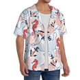 thumbnail image 2 of Yiaed Sea Horse And Corals Print Mens Casual Wrinkle Free Shirts Short Sleeve Button Down Summer Stretch Dress Shirt-Large, 2 of 5
