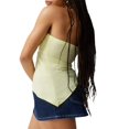 thumbnail image 3 of Women‘s Casual Basic Wrap Chest Tube Tops Irregular Hem Strapless Backless Tank Tops Bandeau Tops, 3 of 5