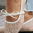 thumbnail image 5 of Miluxas Ballet Flats for Women Mary Jane Shoes with Strap Lace up Bow Flat Shoes Comfortable Dress Shoes for Women Dressy Work office Wedding Daily Ballerina Shoes Gold 7(39), 5 of 9