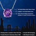 thumbnail image 2 of Gem Stone King 14K White Gold Purple Amethyst Pendant Necklace for Women | 3.35 Cttw | Gemstone February Birthstone | Round 10MM | With 18 inch Chain, 2 of 6