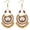 White, variant on Handmade Bohemian Vintage Gold Bronze Round Flower Geometry Dangle Drop Earrings with Many Teardrop Pendant for Women