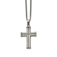 thumbnail image 1 of Collier Pendentif Croix Texturé en Acier Inoxydable 22 Po, 1 of 3