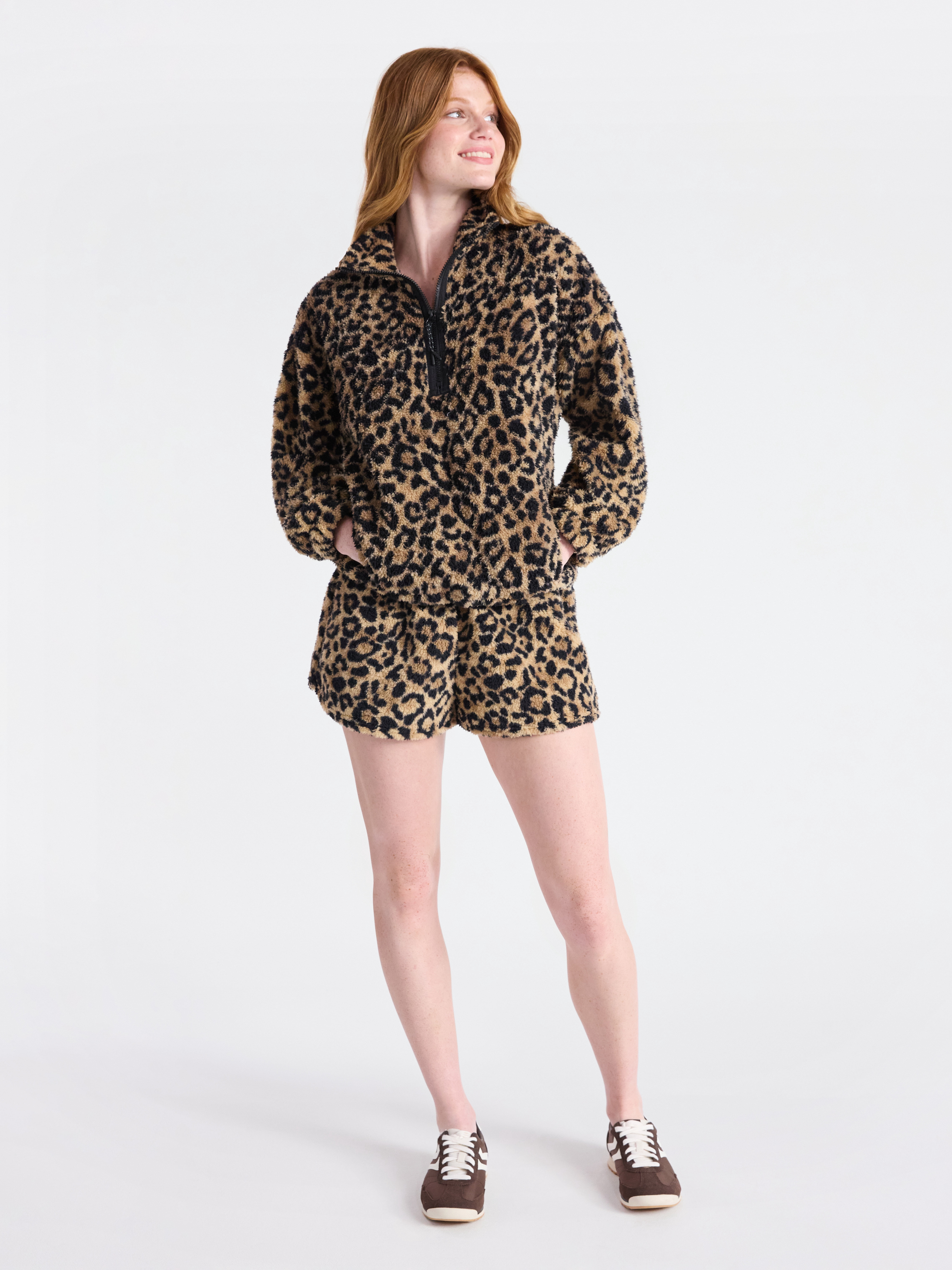 No Boundaries Plush Half-Zip Pullover, Women's and Plus