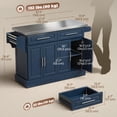 thumbnail image 3 of HOMCOM Kitchen Island with Storage, Rolling Kitchen Cart, Navy Blue, 3 of 10