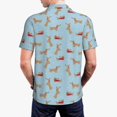 thumbnail image 3 of Balery Dachshund Dog Printed Men’s Short Sleeve Polo Shirt, Midweight Men's Shirt,Golf Polo shirts -, 3 of 8