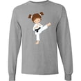 thumbnail image 3 of Inktastic Karate Girl, Cute Girl, Brown Hair, Black Belt Long Sleeve T-Shirt, 3 of 5