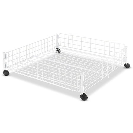 Whitmor Rolling Underbed Cart White Wire