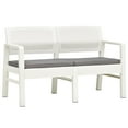 thumbnail image 2 of vidaXL Patio Garden Bench Loveseat with Cushions for Backyard Porch Plastic, 2 of 12