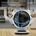 thumbnail image 3 of Lasko Whirlwind 7" Orbital Motion 3-Speed Remote Controlled Air Circulator Table Fan, White, A12557, 3 of 15