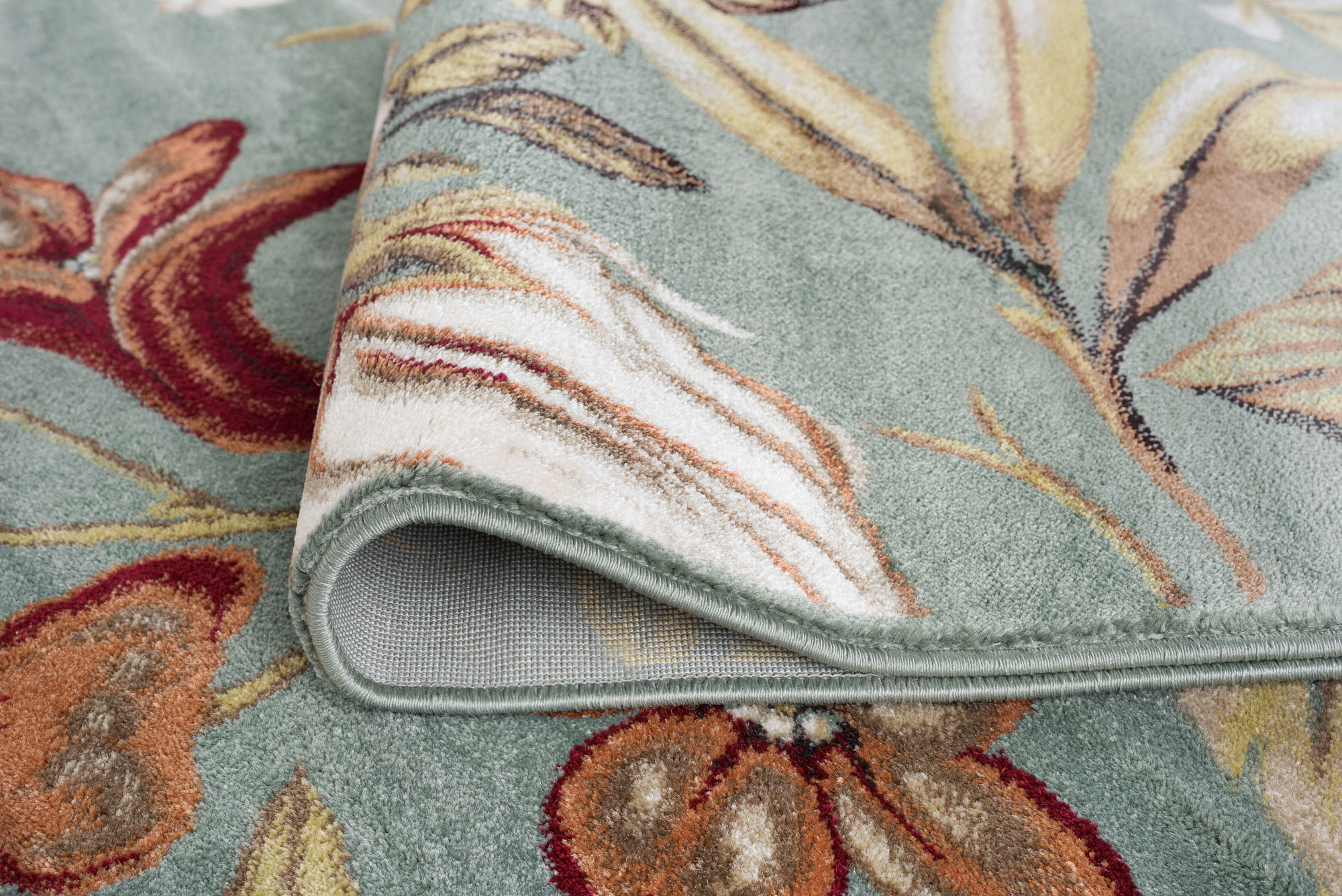 Transitional 8x10 Area Rug (7'10'' x 10'3'') Floral Seafoam, Creamy Ivory Living Room Easy to Clean