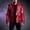 Red, variant on Mens Halloween Jackets Faux Leather Motorcycle Contrast Full Zipper Stand Up Collar Fashion Jacket Red XXL