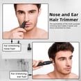 thumbnail image 4 of Nose Hair Trimmer Rechargeable Cordless Painless Ear Eyebrow Trimming Tool Dual Edge Blades Razor Easy Cleansing with LED Light for Man Woman (Black), 4 of 6
