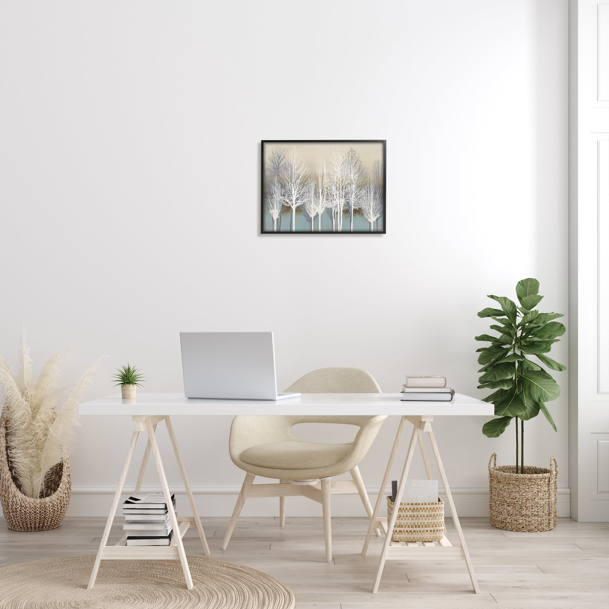 Stupell Industries Winter Tree Forest Silhouettes over Abstract Pattern, 16 x 20, Designed by Kate Bennett