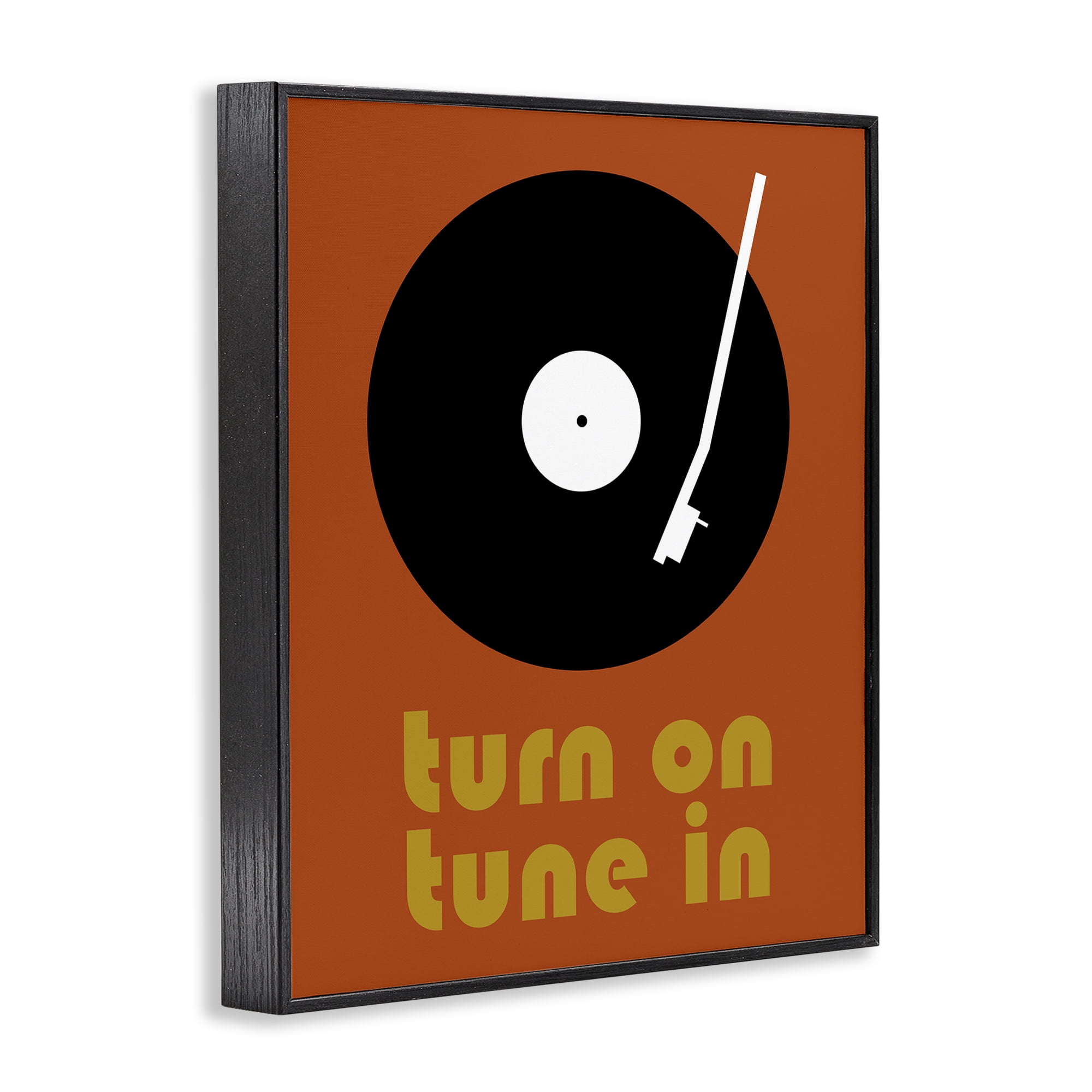 Stupell Industries Turn On Tune In Black Framed Giclee Art, design by Tom Quartermaine