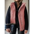 thumbnail image 2 of Sleeveless Fall Winter Jackets for Women Lightweight Stand Collar Cropped  Vest Button Zip Up Quilted Bomber Jacket Warm Coat Outerwear with Pockets, 2 of 6