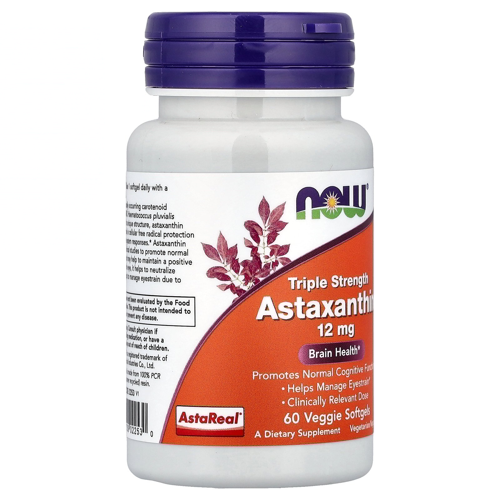 thumbnail image 3 of NOW Foods Astaxanthin, 12 mg, 60 Veggie Softgels, 3 of 4