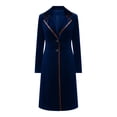 thumbnail image 4 of Women's Solid Color Long Sleeve Velvet Jacket Open Front Casual Suit Cardigan Coat, 4 of 9