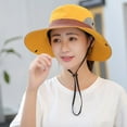 thumbnail image 3 of Womens Summer Sun Hat Wide Brim Outdoor UV Protection Hat Foldable Ponytail Bucket Cap for Beach Fishing Hiking, 3 of 5