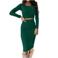 thumbnail image 2 of up to 60% off Gifts wycnly Outfits Sets Womens Skirts Set Party Prom Formal Bodycon Wrap Hip Skirt and Long Sleeve Cropped Tops Set Winter Cozy Knitted 2 Piece Outfits, 2 of 5