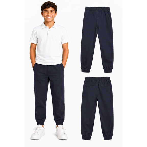 Beverly Hills Polo Club Boys’ School Uniform Pants – 2 Pack Pull On Jogger Pants (4-18)