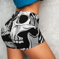 thumbnail image 4 of Goofa Psychedelic Skull Illusion Art Printed Workout Shorts Women Seamless Scrunch Butt Lifting High Waisted Gym Booty Shorts Elastic Workout Shorts-XX-Large, 4 of 8