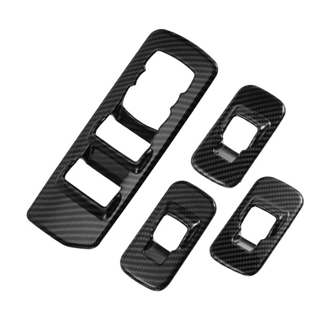 Unique Bargains 1 Set Front Rear Door Window Switch Panel Cover Trim for Ford F-150 2015-2020 Master Power Window Switch Cover Trim Carbon Fiber ABS Black