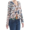 thumbnail image 3 of RACHEL ROY $89 Womens New 1288 Beige Floral Long Sleeve Blouse Top 0 B+B, 3 of 4