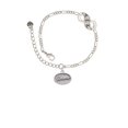 thumbnail image 2 of Delight Jewelry Silvertone Believe - Oval Seal Silver-tone Paw Infinity Link Chain Bracelet, 6"+2" Extender, 2 of 3