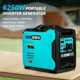 thumbnail image 3 of Portable Inverter Generator 6250 Peak Watt, Outdoor Power Equipment for Camping, Gas Powered Generator Super Quiet for Camping, Tailgating, Home Emergency Use, Rvs, 3 of 7
