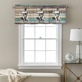 thumbnail image 3 of American Country Valance Curtain Farm Animal Vintage Wood Grain Window Valances Rod Pocket Short Curtains Window Treatments for Kitchen Bedroom Bathroom Laundry 60" x 14", 3 of 9