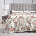 thumbnail image 4 of Wijzvio Vintage Flower Pattern Throw Blanket Soft Fuzzy Fleece Blanket For Couch Bed Living Room Decoration 60"X50", 4 of 9