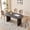 Brown Boucle Chairs, variant on 71" Large Dining Table Set for 4, Rounded Corners Farmhouse Modern Rectangle Wood Kitchen Table with Boucle Chairs Set of 4