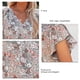thumbnail image 4 of Blusas de mujer Casual Boho Estampado floral Cuello en V Manga corta Camisas sueltas elegantes Tops, 4 of 5