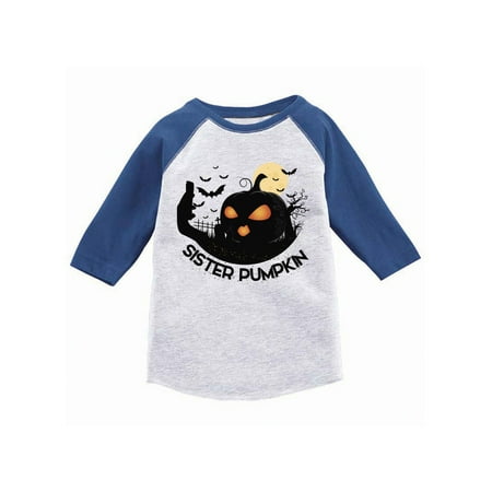 

Awkward Styles Halloween T-Shirt for Girls Sister Pumpkin Toddler Raglan Shirt