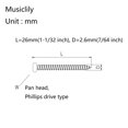 thumbnail image 5 of Musiclily Basic 2,8x17mm Metal Rosca Métrica Tornillos de Madera Pastillas para Pastilla Single Coil, 5 of 5