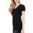 thumbnail image 3 of ClothingAve. Women's Basic Cotton V-Neck Short Sleeve Tee-2 Female T-Shirt, 3 of 5