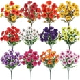 thumbnail image 3 of Ramo de flores artificiales tricolores violetas y pensamientos para decoración de patio en Pascua, 3 of 4