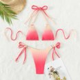 thumbnail image 5 of Fesfesfes Bikini Sets for Women 2023 New Sexy Swimwear Split Bikini Sets High Waist Swimsuit Split Swimwear Beachwear Halter Neck Pool Party Bikinis Under $10, 5 of 7