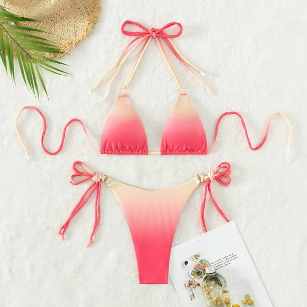 Bikini Sets Pink Rose Flower Women's Swimwear Cute Bathing Suit  Ruched High Cut Swimsuit Summers : Clothing, Shoes & Jewelry