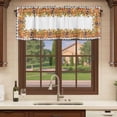 thumbnail image 6 of Thanksgiving Pumpkins Curtain Valances for Windows, Kitchen Valance Window Treatments Panel 2 Pack, Sunflowers Leaves Retro Pastoral Rod Pocket Short Curtains for Bathroom Bedroom 60 x 18 Inch, 6 of 8