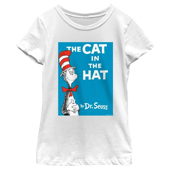 Girl's Dr. Seuss Cat in the Hat Book Cover  Graphic T-Shirt