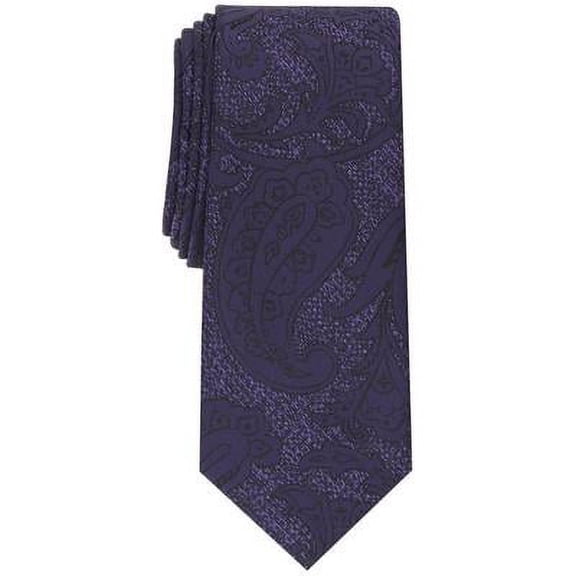 Alfani PURPLE Men's Shearn Paisley Silk Blend Textured Slim Tie, O/S