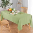 thumbnail image 2 of 60 X 120 Inch Textured Rectangle Tablecloth - Waterproof Spillproof Wrinkle-Resistant Fabric Table Cloth for Kitchen and Dining Dinner, Outdoor Picnic, Holiday and Parties, Light Sage Green, 2 of 6