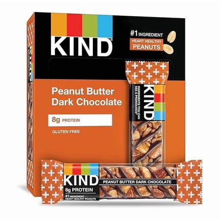 KIND Bars Peanut Butter Dark Chocolate, Gluten Free, Healthy Snacks, 6 Count