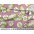 thumbnail image 2 of Soimoi Pink Heavy Canvas Fabric Cucumber Vegetable Print Fabric by Yard 58 Inch Wide, 2 of 3