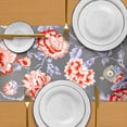 thumbnail image 6 of Table Runner for Dining Table, Gray Japanese Print Floral Table Linen - Home Decor, 6 of 7