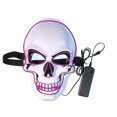 thumbnail image 4 of Máscara facial LED con 3 modos de iluminación, calavera brillante y aterradora, ideal para Halloween, cosplay, fiestas navideñas, luz morada., 4 of 14