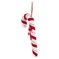 thumbnail image 5 of a polished and engaging product description based on your input:\n\n \n\n**Red and White Plush Candy Cane Christmas Tree Ornaments – Soft Hanging Holiday, 5 of 5